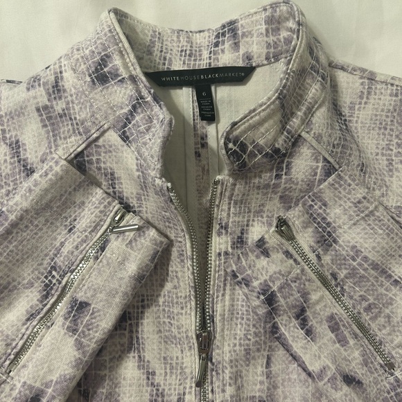 White House Black Market Animal Print Zip Jacket Women’s size 6 - Picture 3 of 5